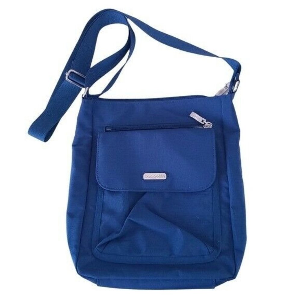 Baggallini Womens Blue Nylon Crossbody Messenger Bag